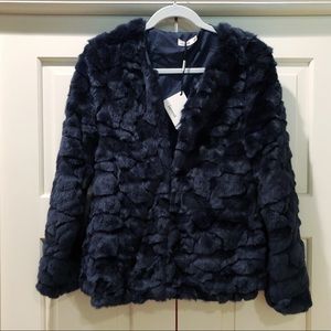 Lavand. Faux Fur Navy Blue Jacket Coat Nordstrom